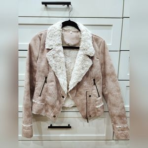 NEW Faux Suede Shearling Jacket